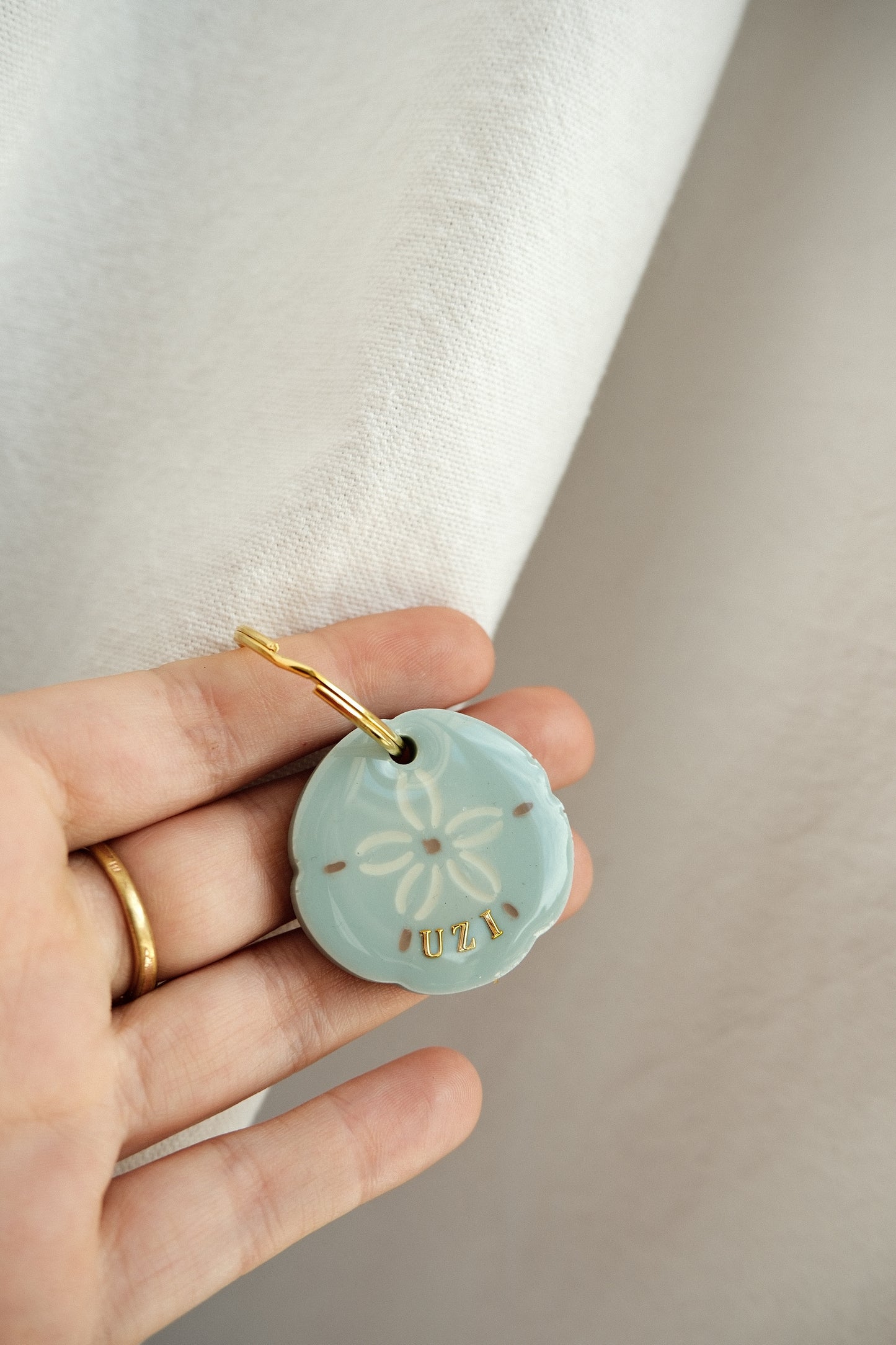 Médaille Sand dollar baby blue