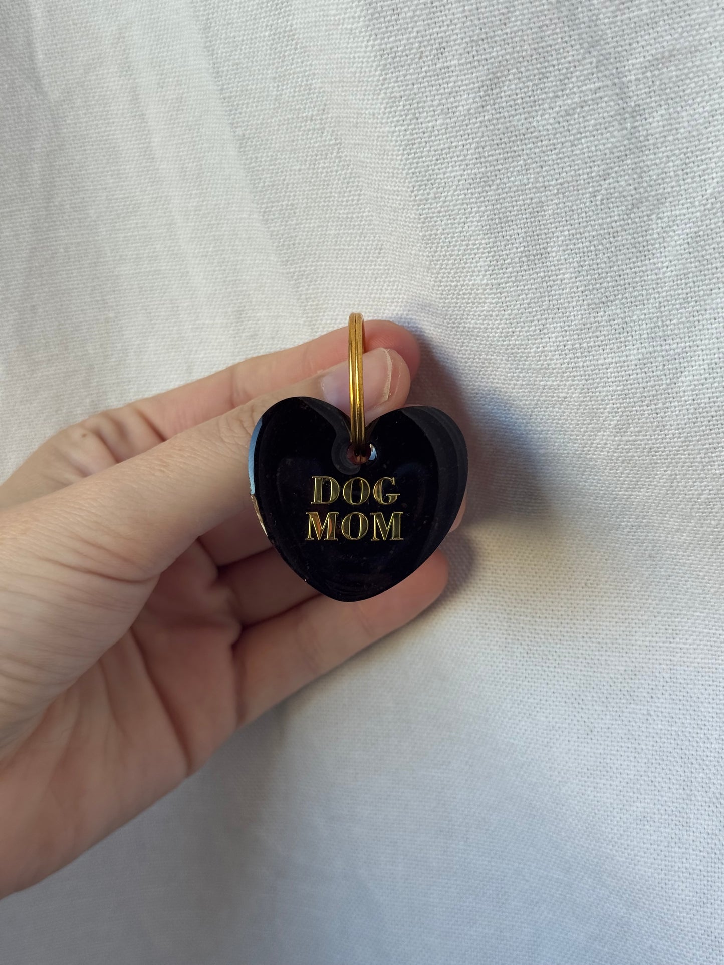 Porte clé Dog mom - Ristretto cœur